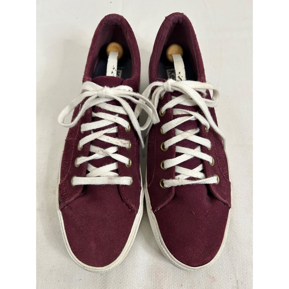Keds Women's Burgundy Red Suede Lace Up Low Top Sneakers Logo WH66414 Sz 8.5 - Picture 6 of 6